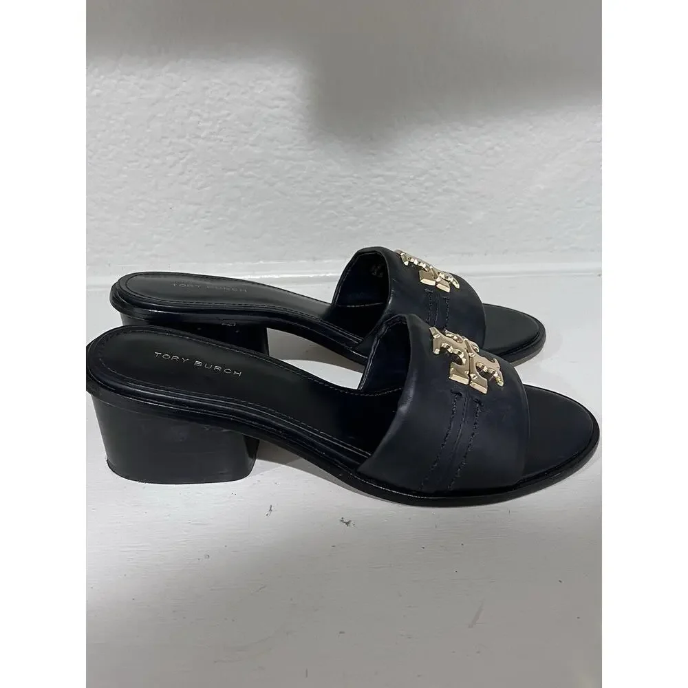 Tory Burch Black and Gold Heels - Picture 3 of 8